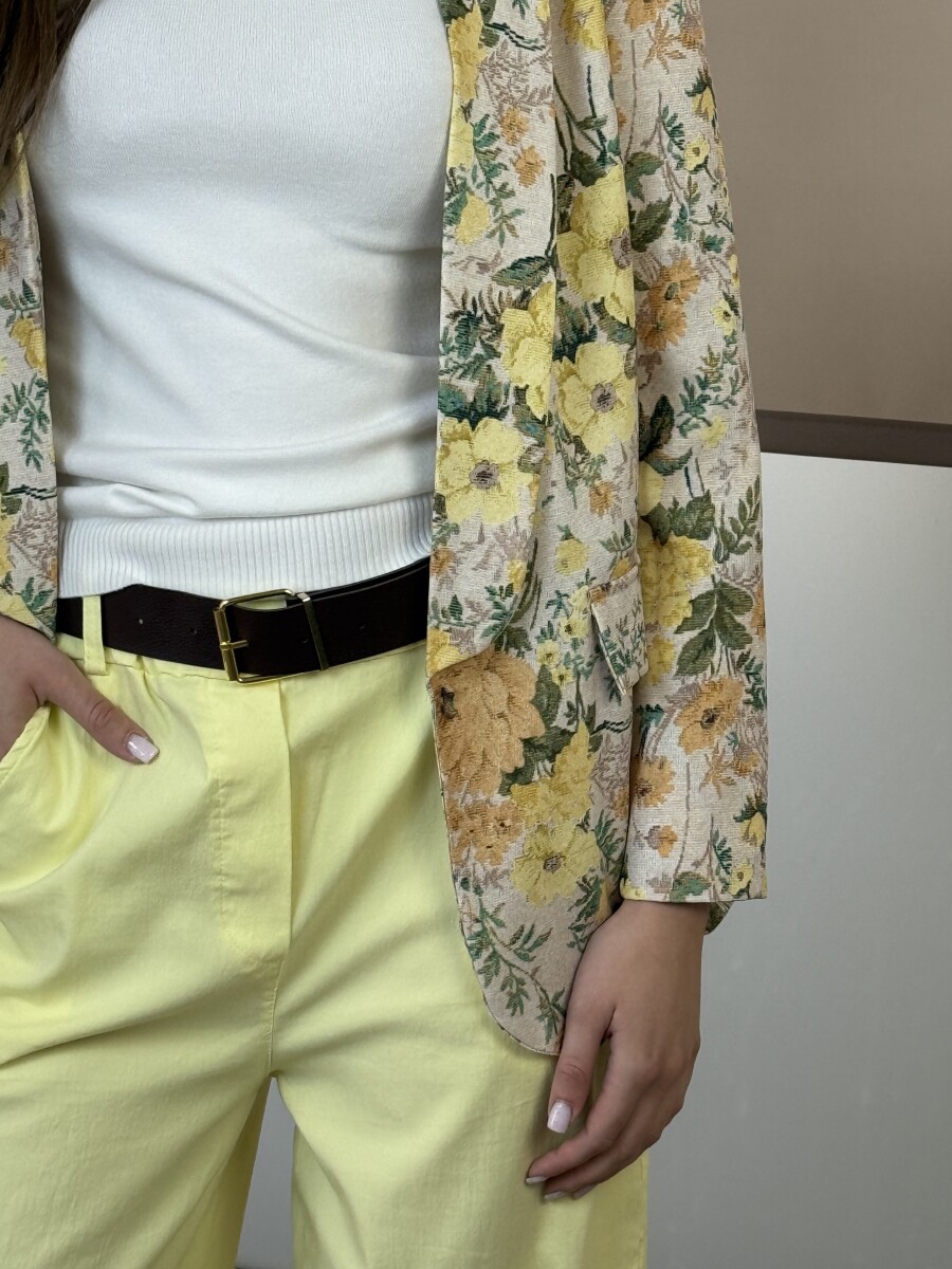 Virágos zakó - sárga - Kép 11