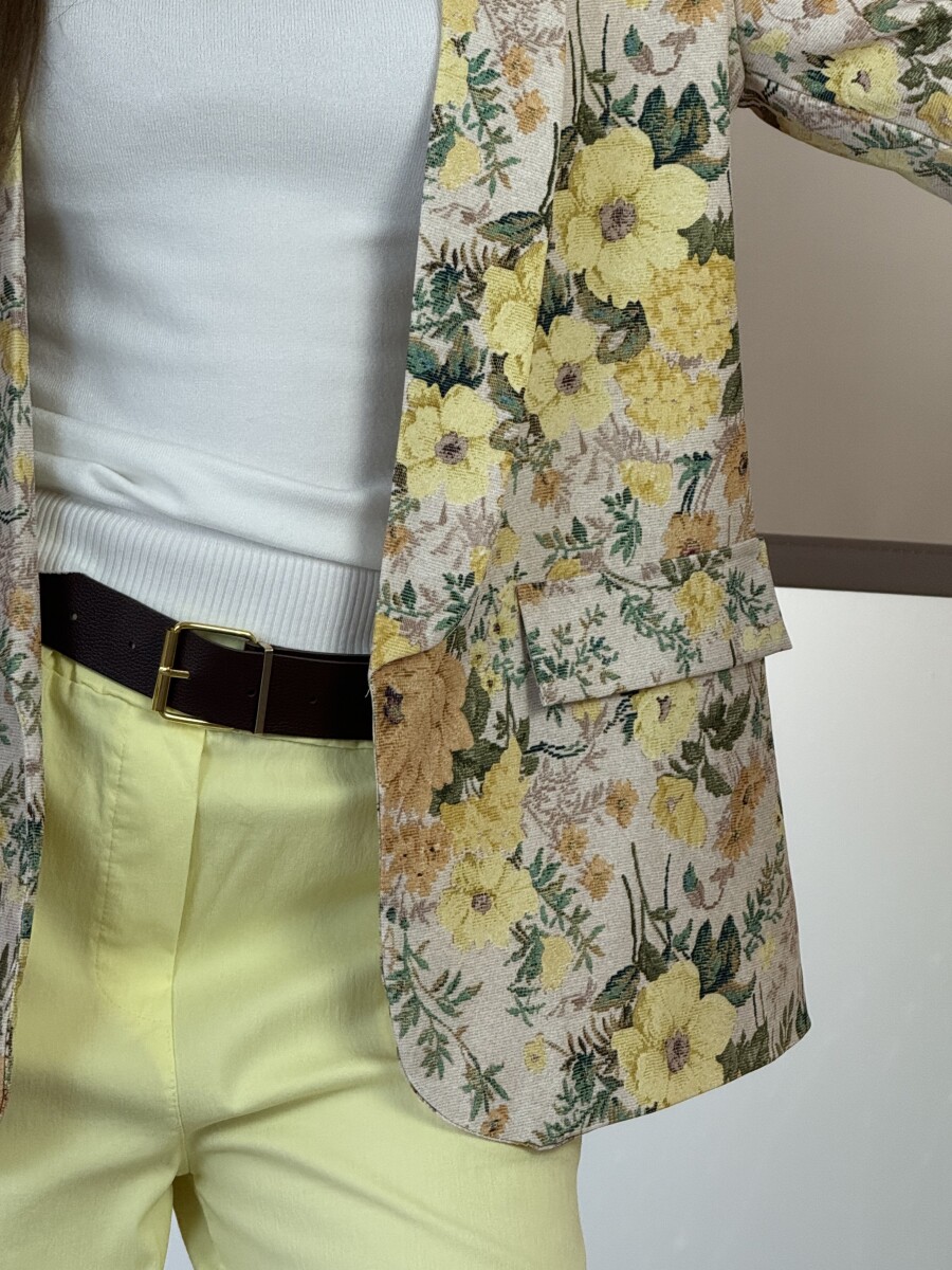 Virágos zakó - sárga - Kép 6