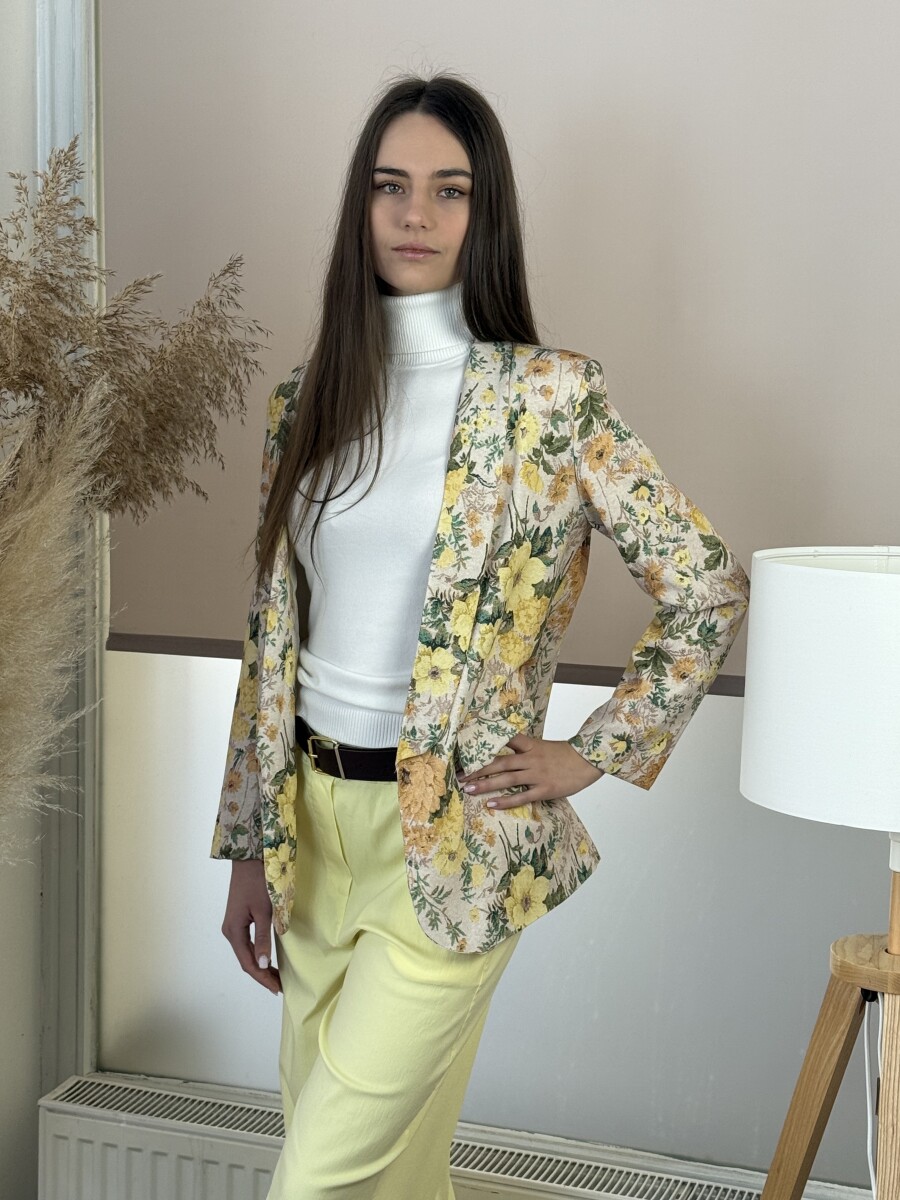 Virágos zakó - sárga - Kép 14