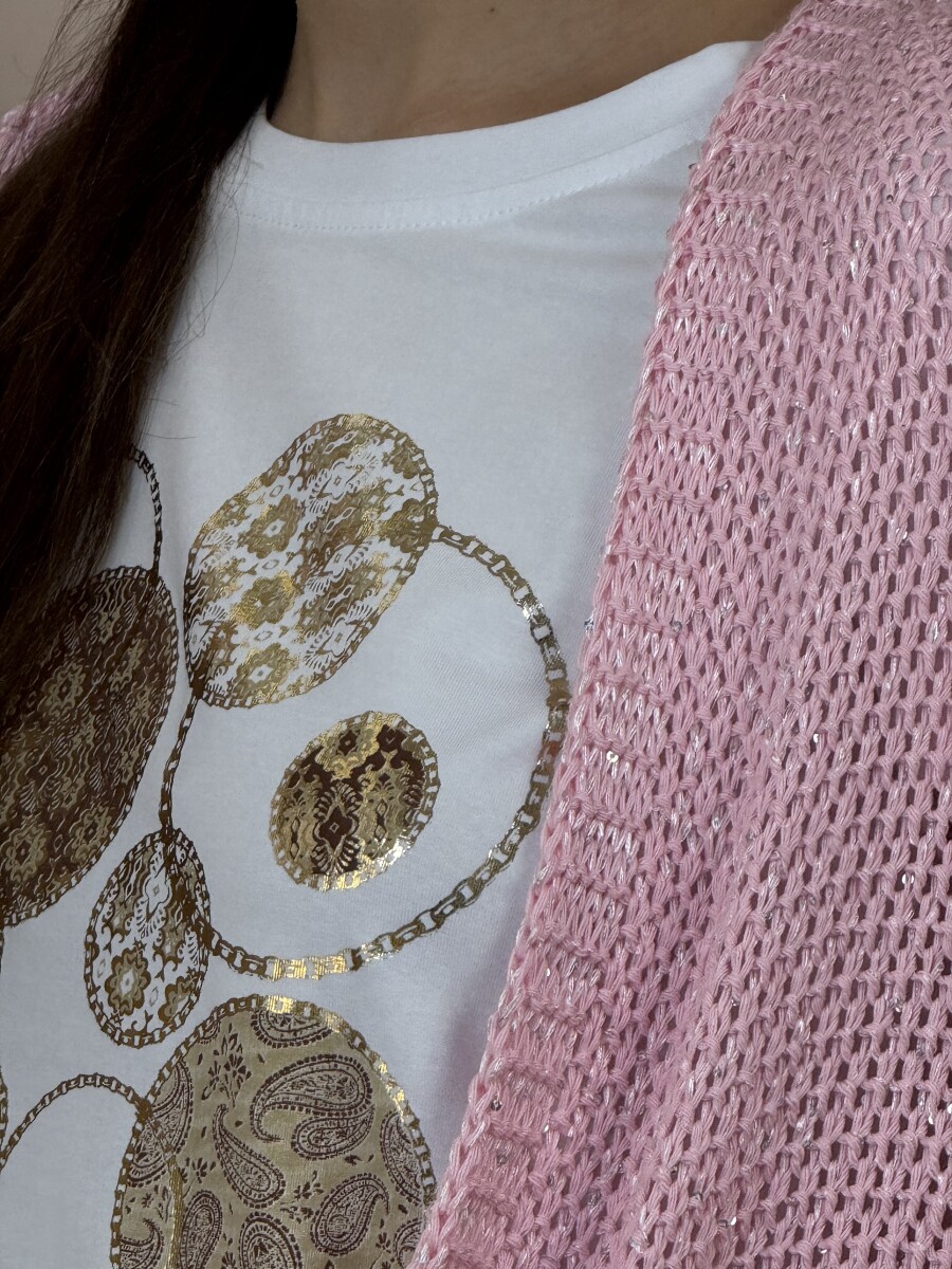 Horgolt kardigán - rózsaszín - Kép 6