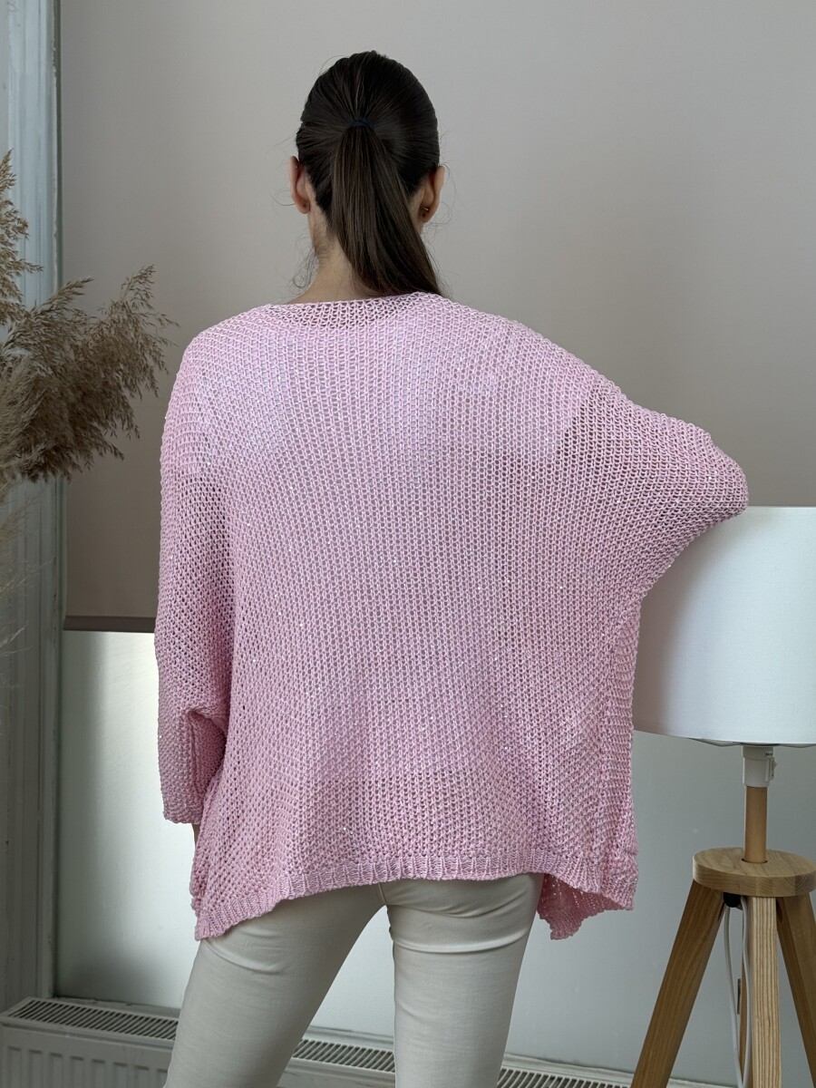 Horgolt kardigán - rózsaszín - Kép 8