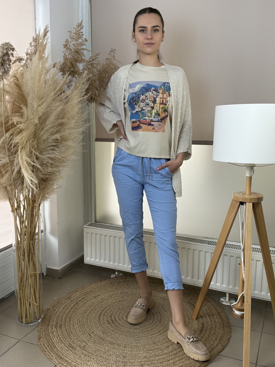 Horgolt kardigán - bézs - Kép 10