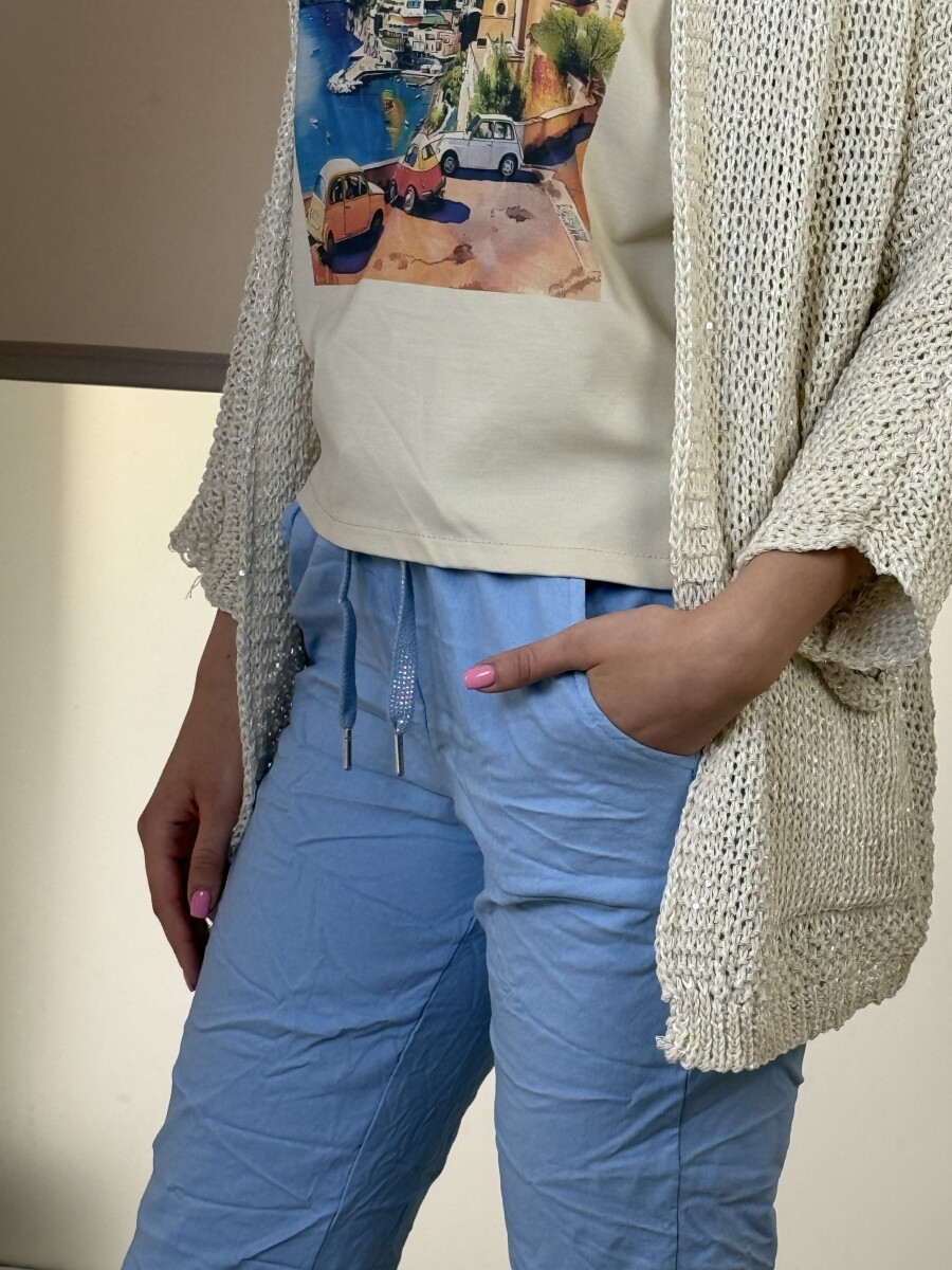 Horgolt kardigán - bézs - Kép 4