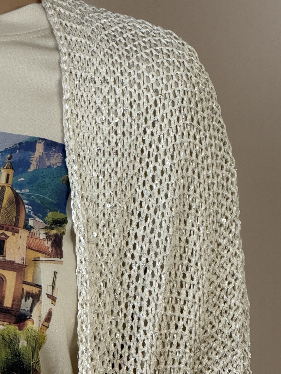 Horgolt kardigán - bézs - Kép 6