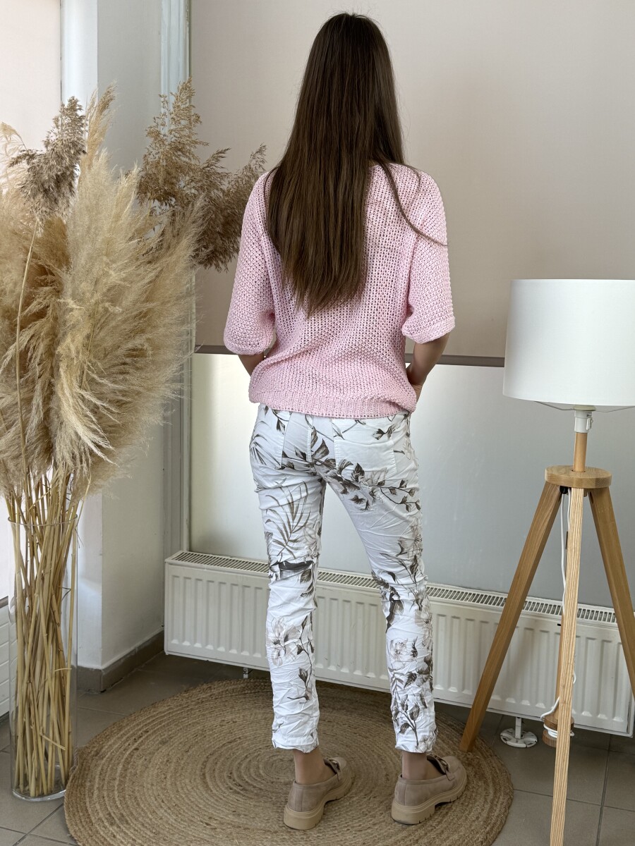 Horgolt pulóver - rózsaszín - Kép 12