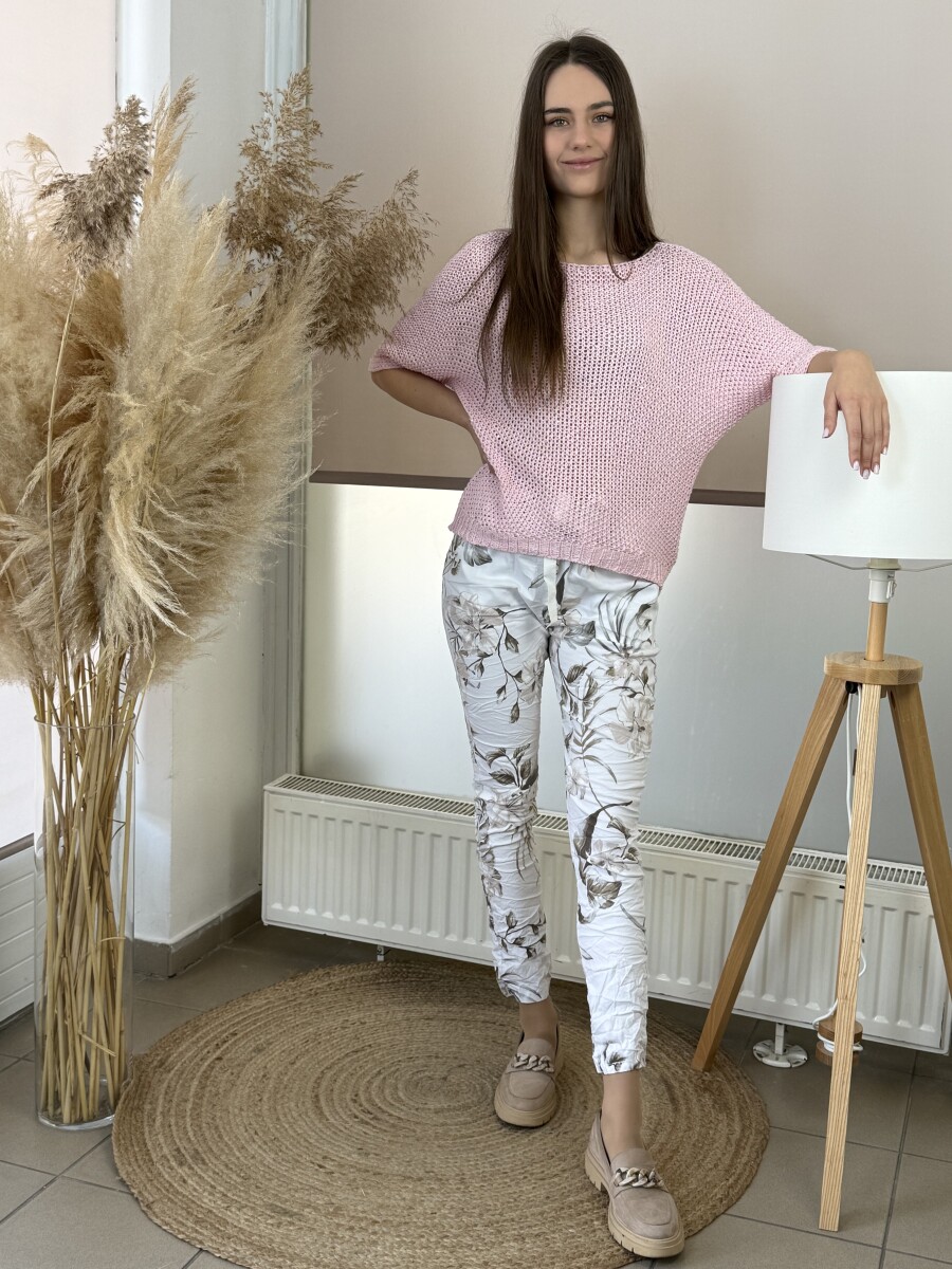 Horgolt pulóver - rózsaszín - Kép 4