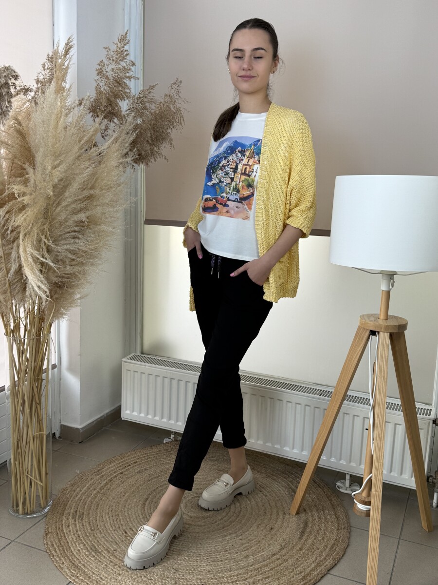 Horgolt kardigán - sárga - Kép 3