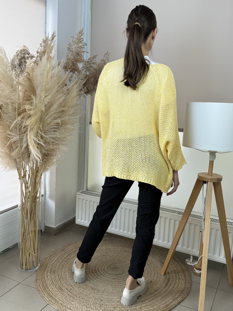 Horgolt kardigán - sárga - Kép 7