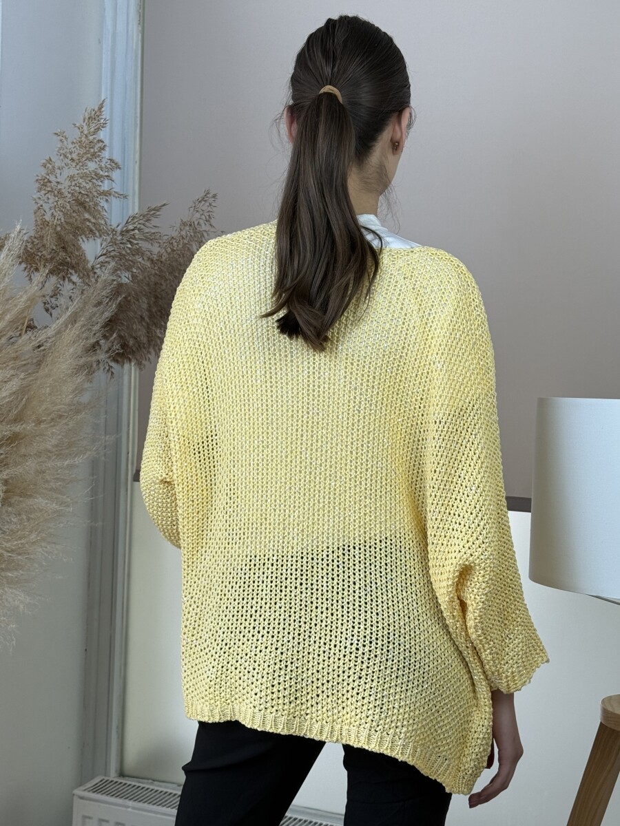 Horgolt kardigán - sárga - Kép 6
