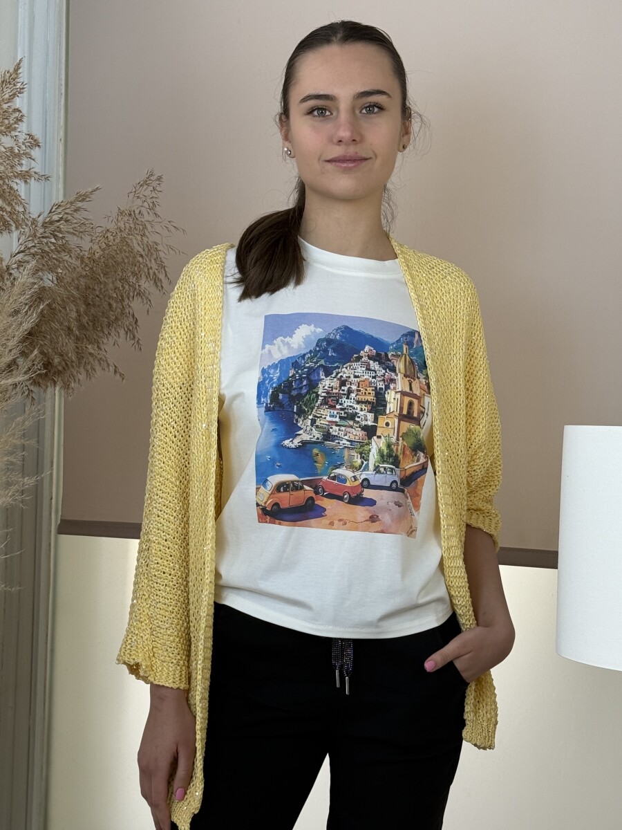 Horgolt kardigán - sárga - Kép 8