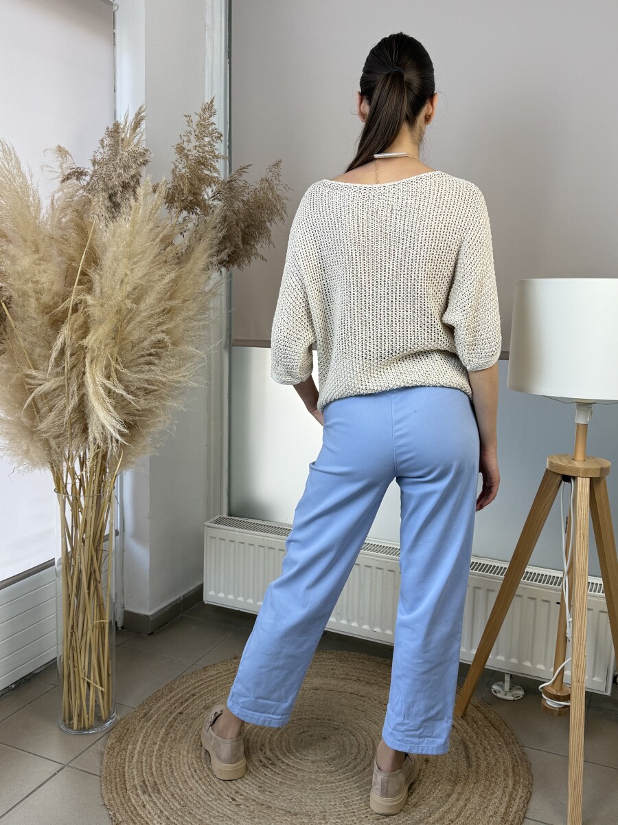 Horgolt pulóver - bézs - Kép 9