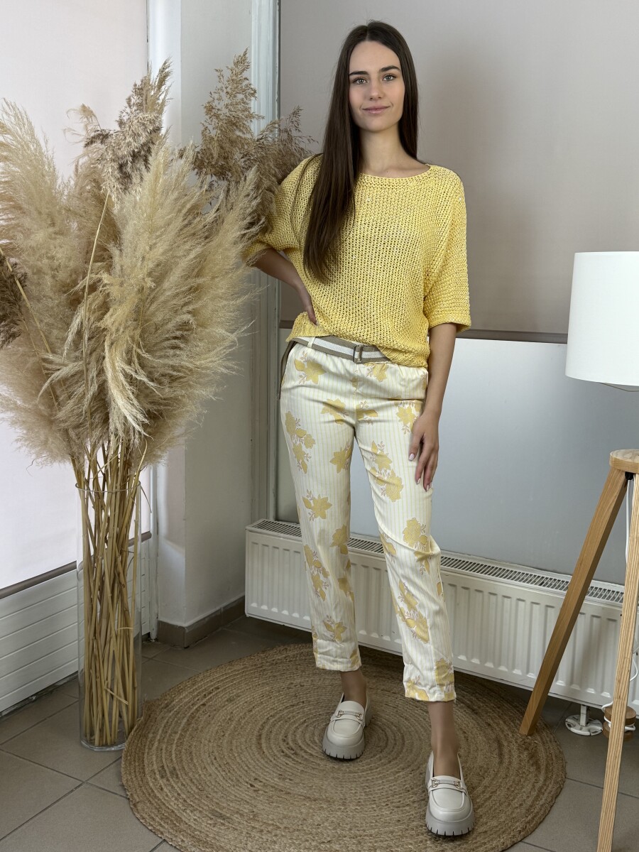 Horgolt pulóver - sárga - Kép 11