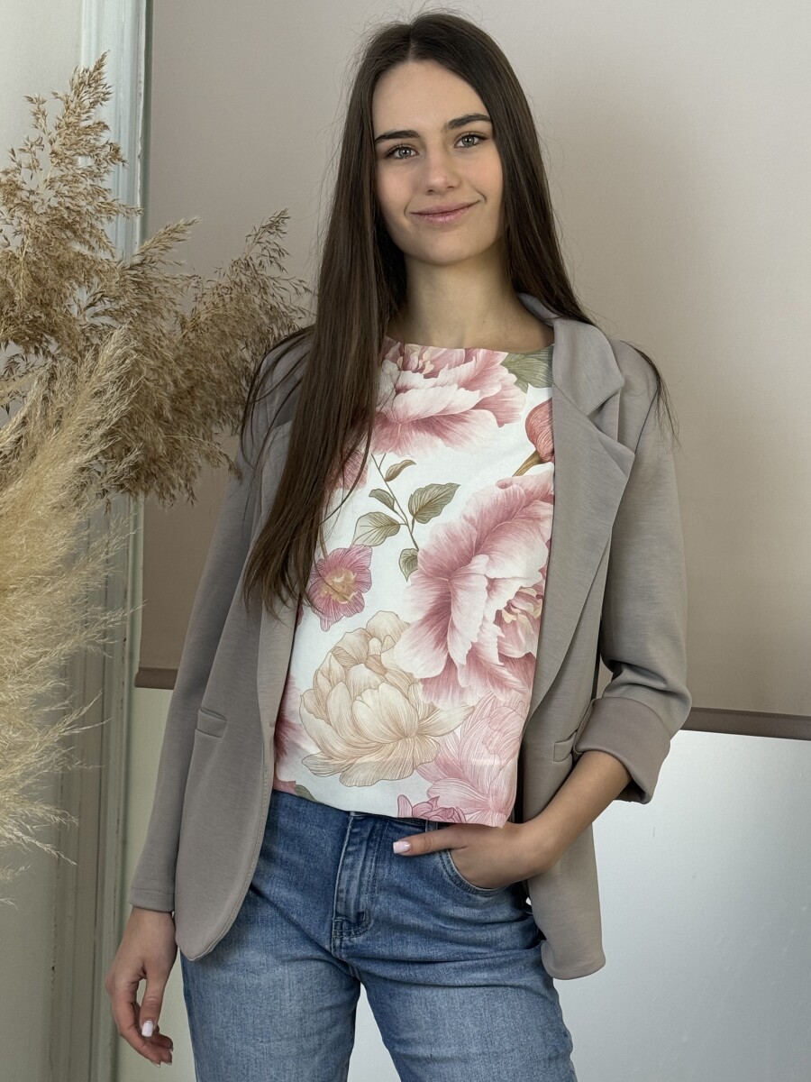 Virágmintás blúz kötővel - rózsaszín - Kép 14