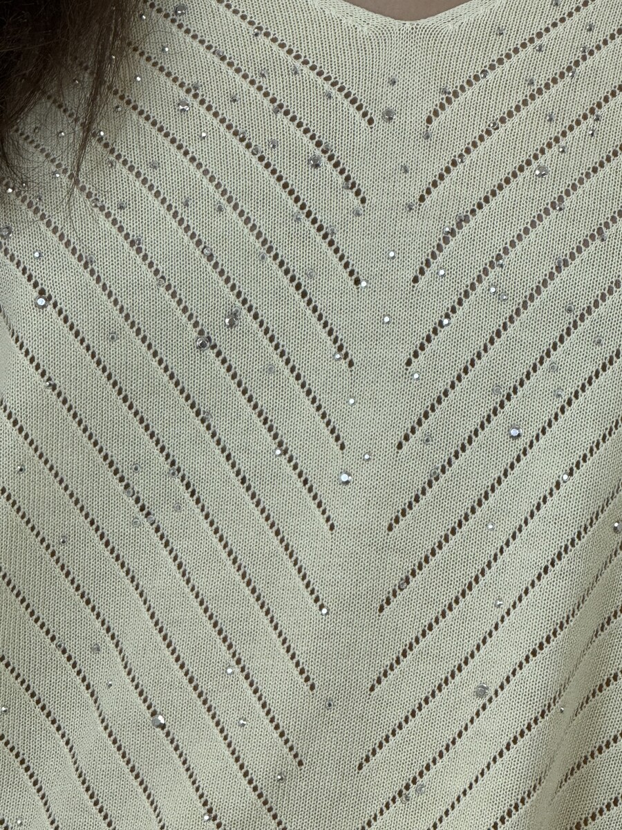 Denevérujjas köves pulóver - sárga - Kép 8