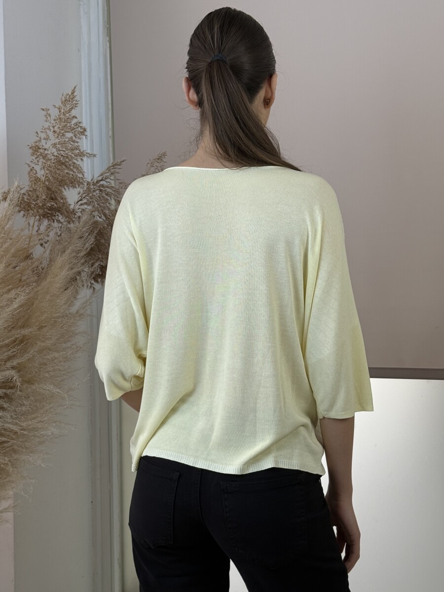 Denevérujjas köves pulóver - sárga - Kép 6