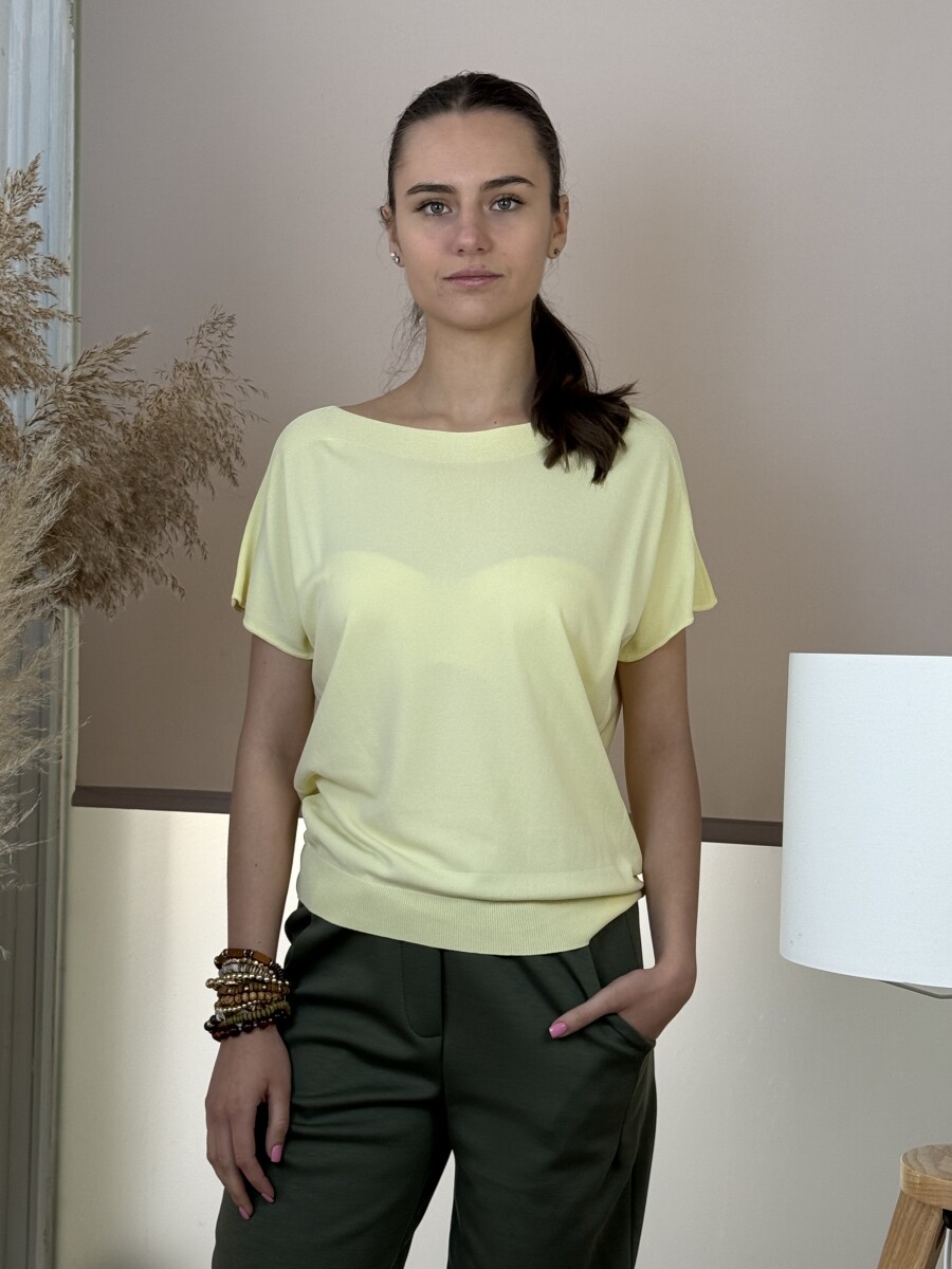Rövid ujjú vékony felső - sárga - Kép 9