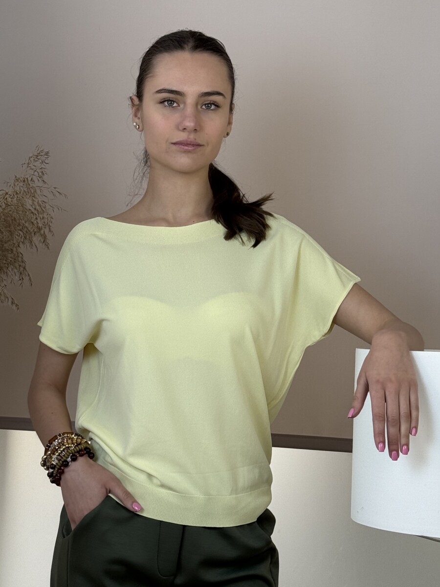 Rövid ujjú vékony felső - sárga - Kép 6
