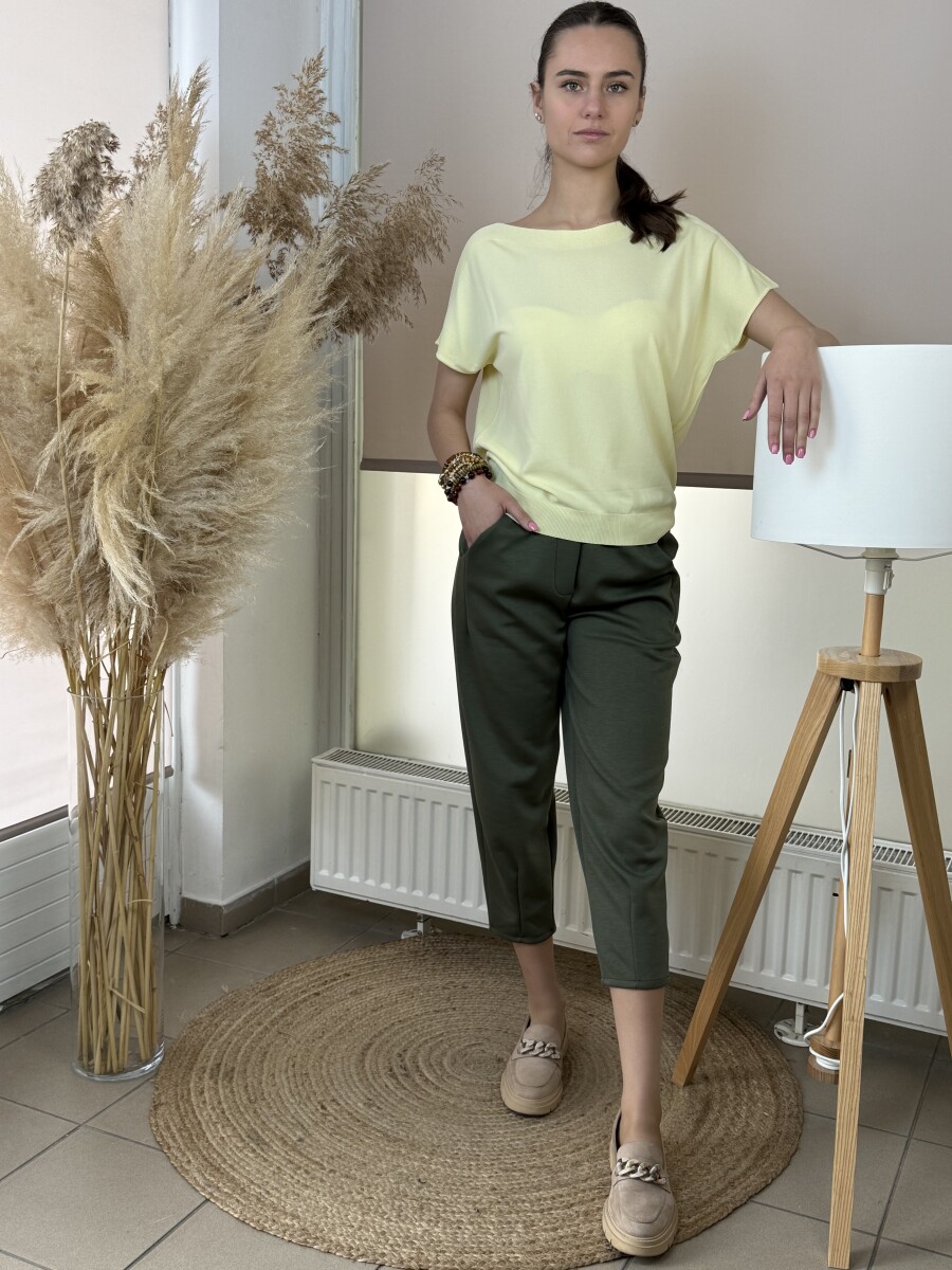 Rövid ujjú vékony felső - sárga - Kép 4