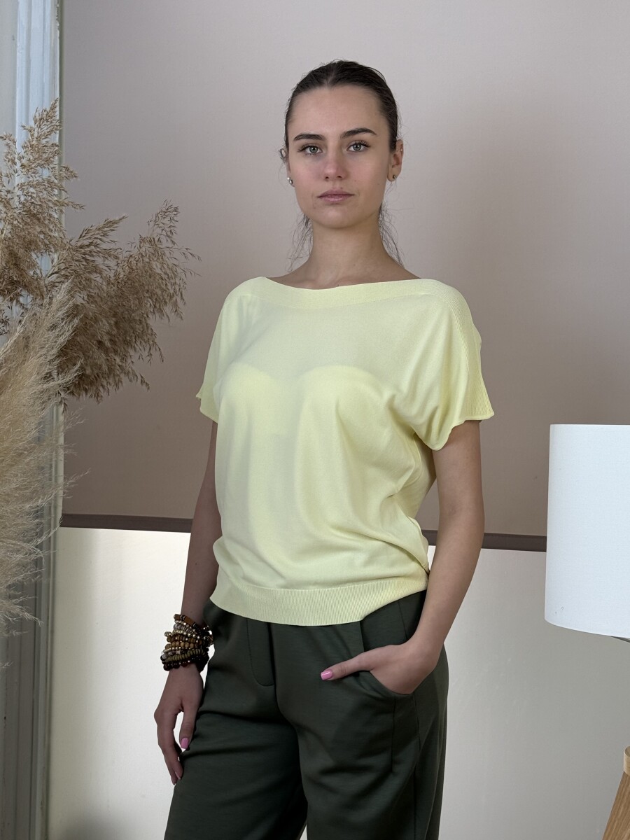 Rövid ujjú vékony felső - sárga - Kép 5