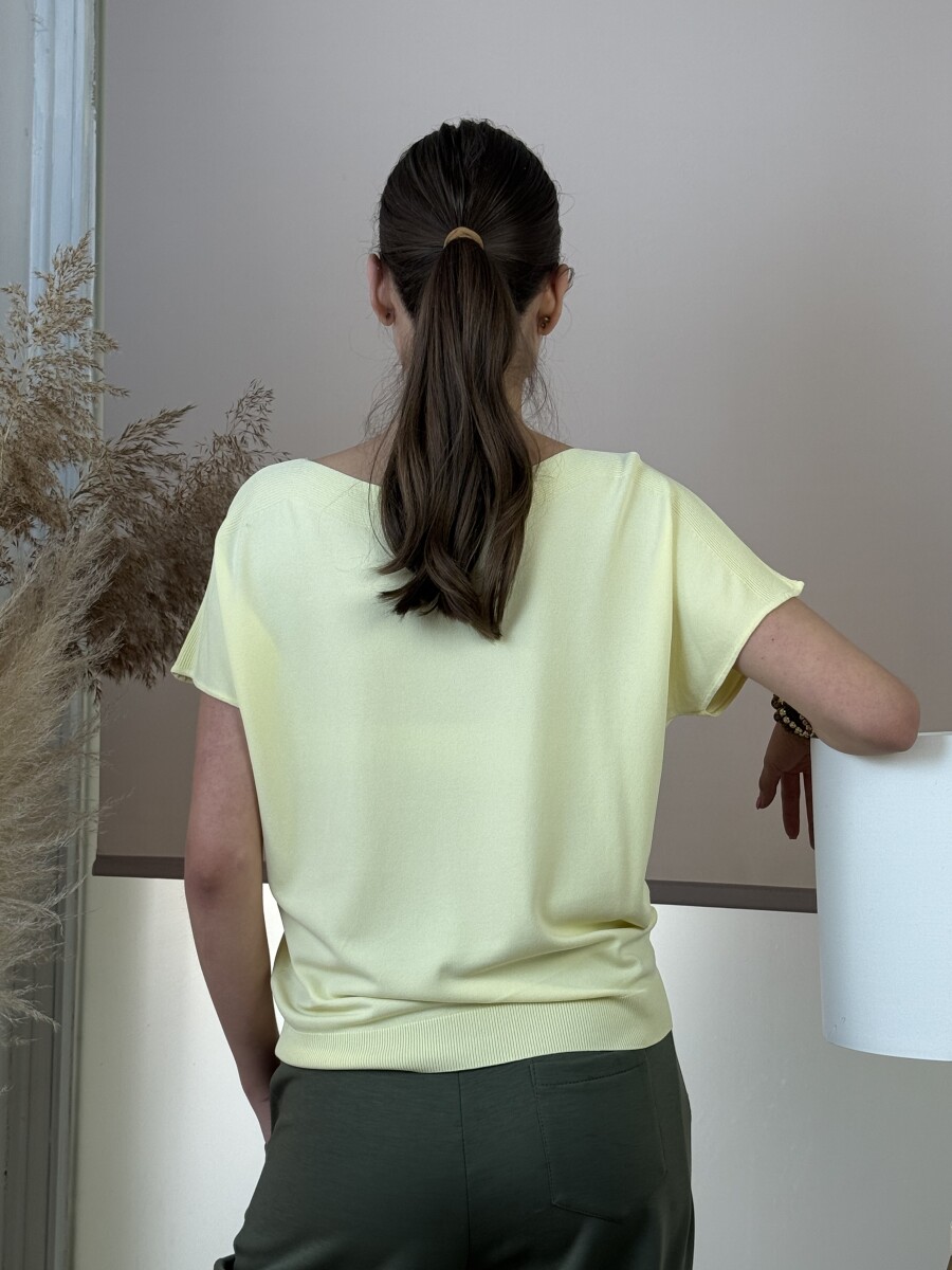 Rövid ujjú vékony felső - sárga - Kép 10