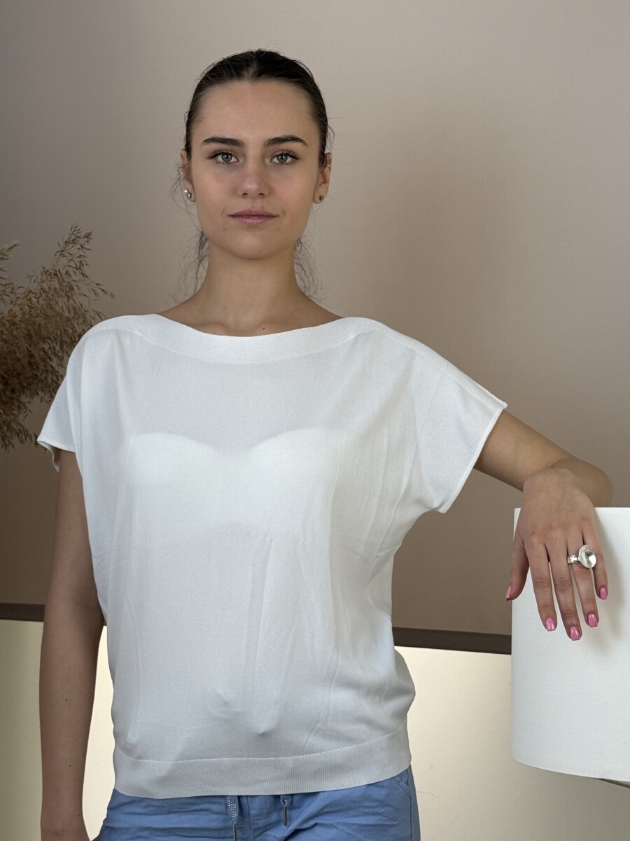 Rövid ujjú vékony felső - fehér - Kép 13