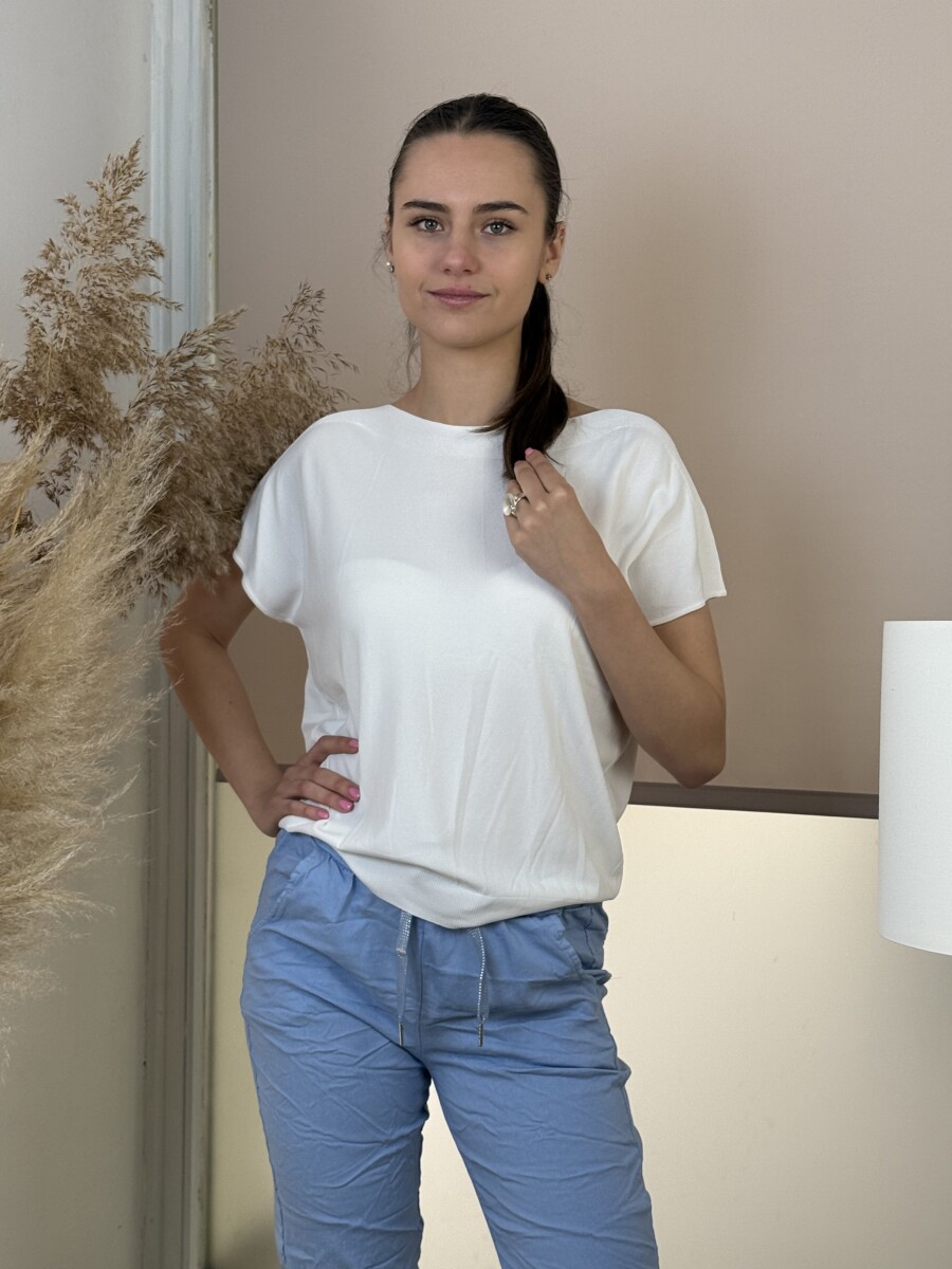 Rövid ujjú vékony felső - fehér - Kép 15