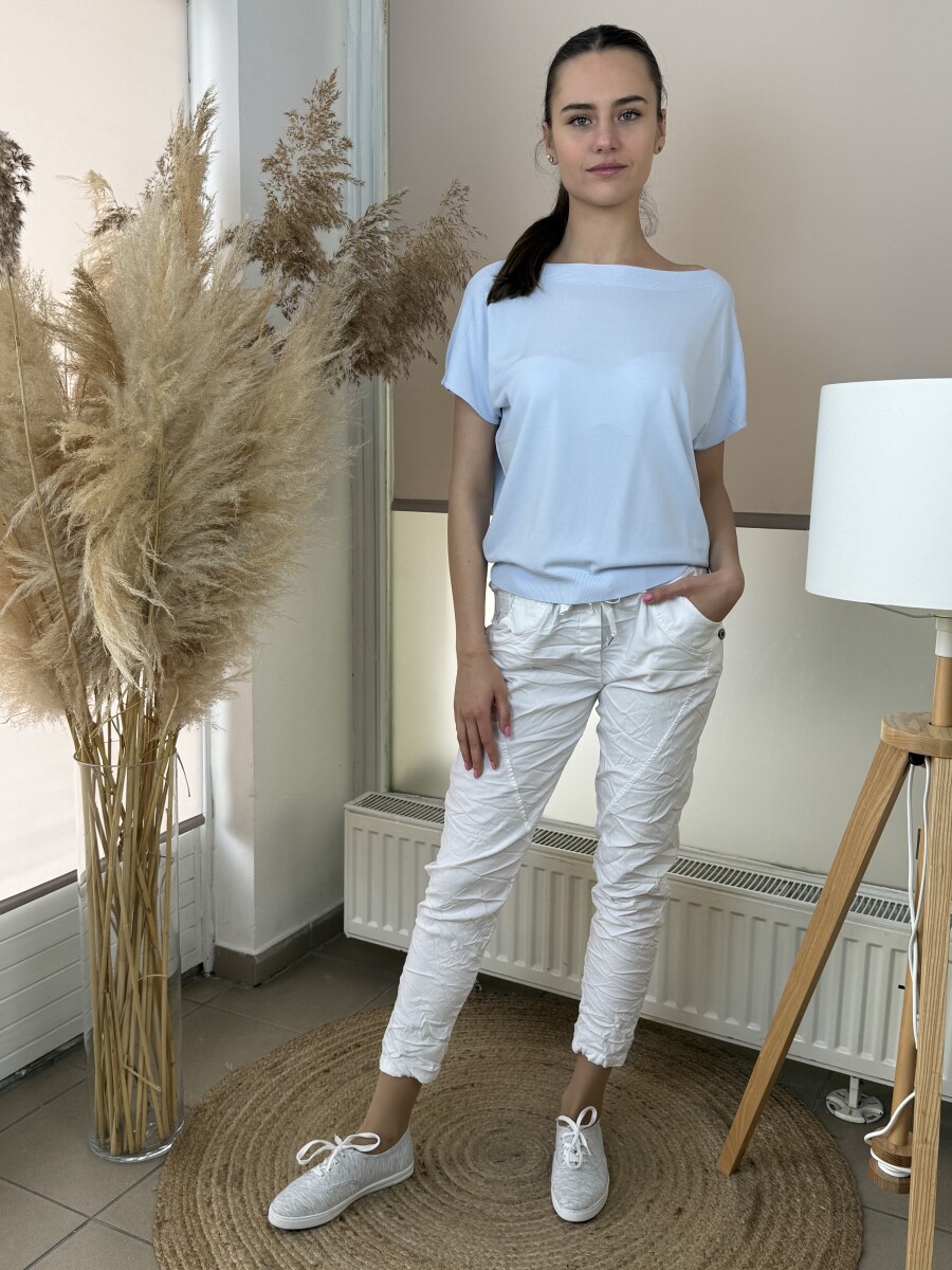 Rövid ujjú vékony felső - világoskék - Kép 12