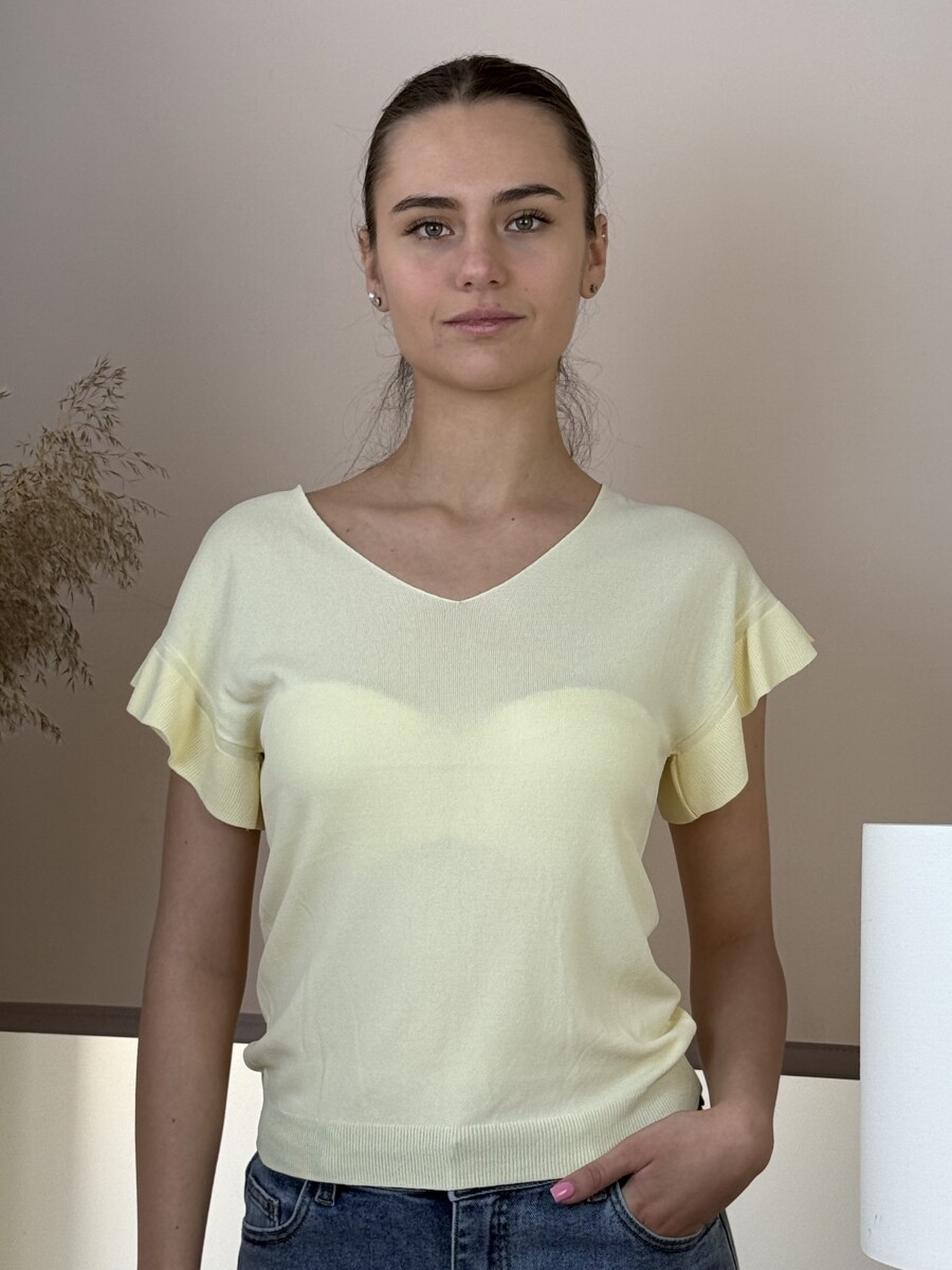 Fodros rövid ujjú felső