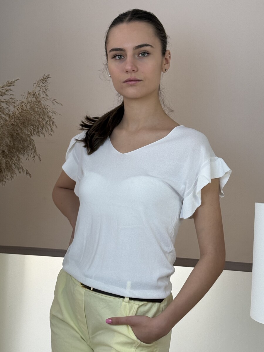 Fodros rövid ujjú felső