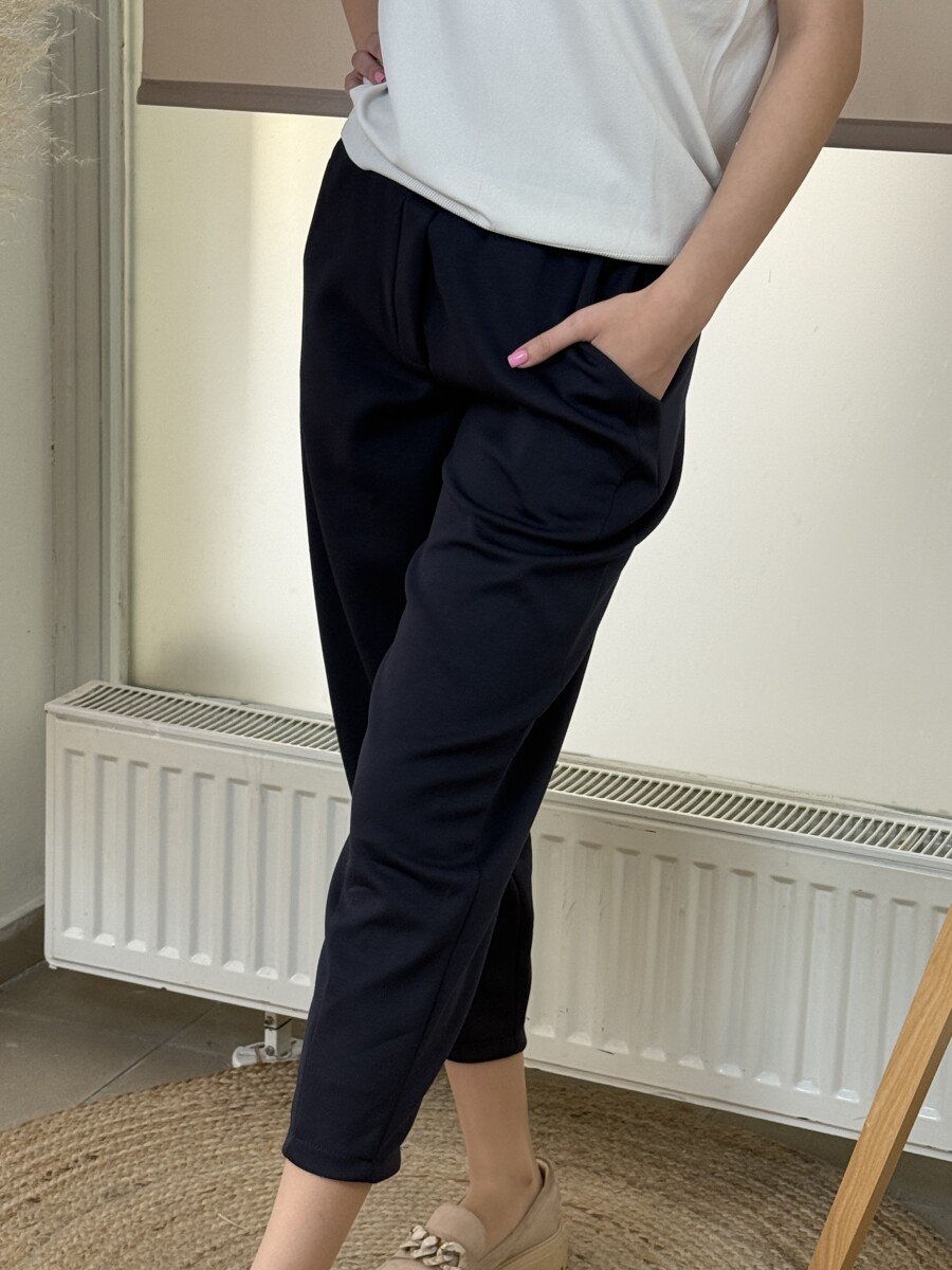 Zsebes lezser nadrág - sötétkék - Kép 14