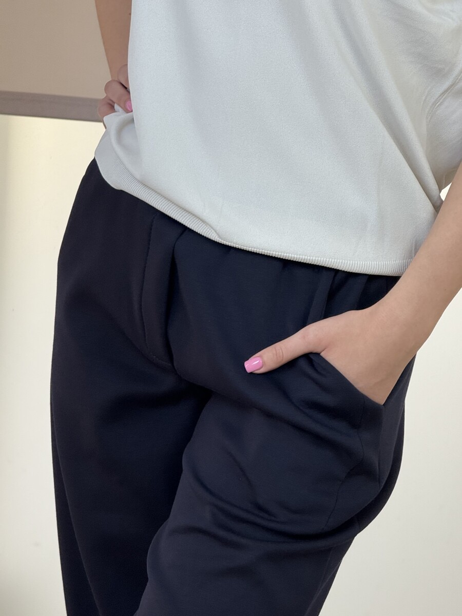 Zsebes lezser nadrág - sötétkék - Kép 15