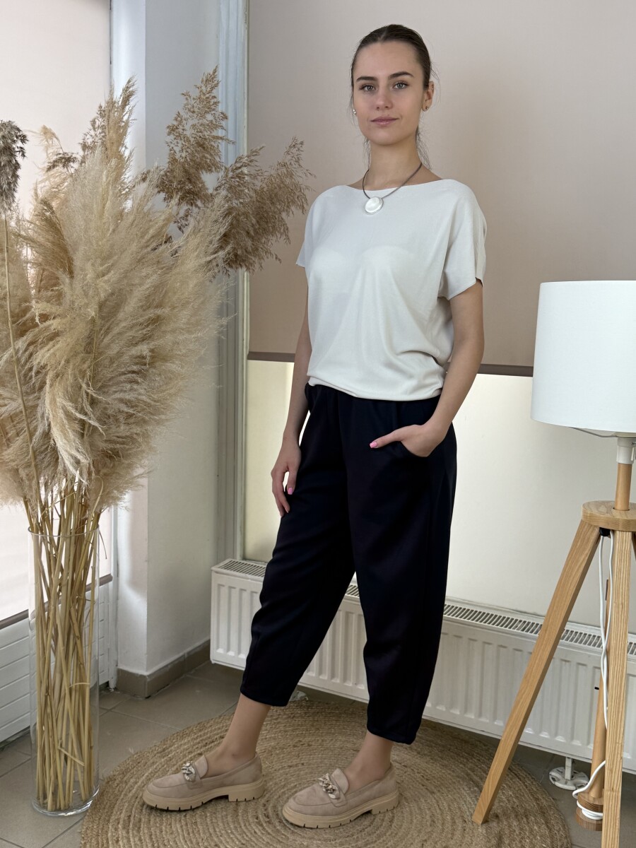 Zsebes lezser nadrág - sötétkék - Kép 4