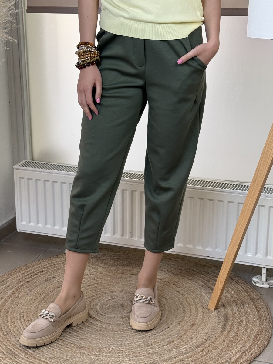 Zsebes lezser nadrág - khaki - Kép 7