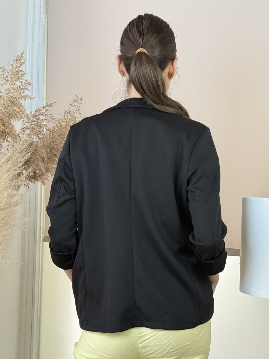 Gombos lezser blézer - fekete - Kép 9