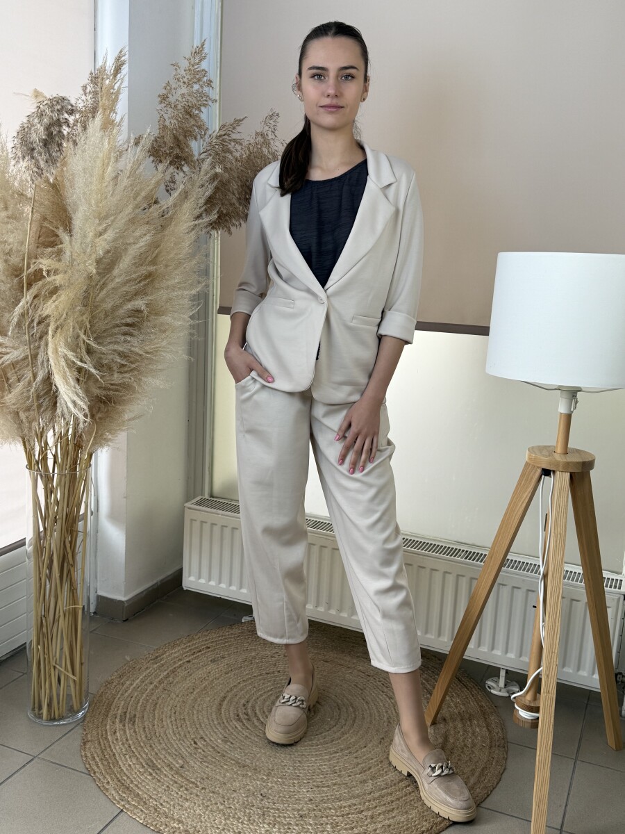 Gombos lezser blézer - bézs - Kép 4