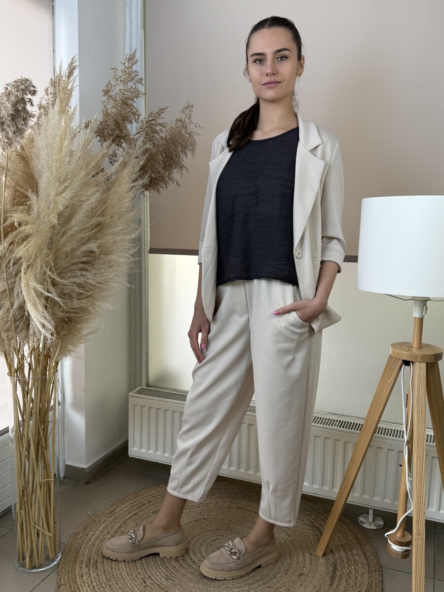 Gombos lezser blézer - bézs - Kép 3