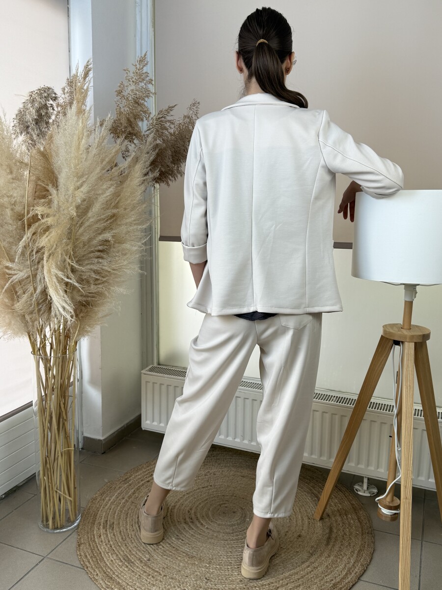 Gombos lezser blézer - bézs - Kép 11