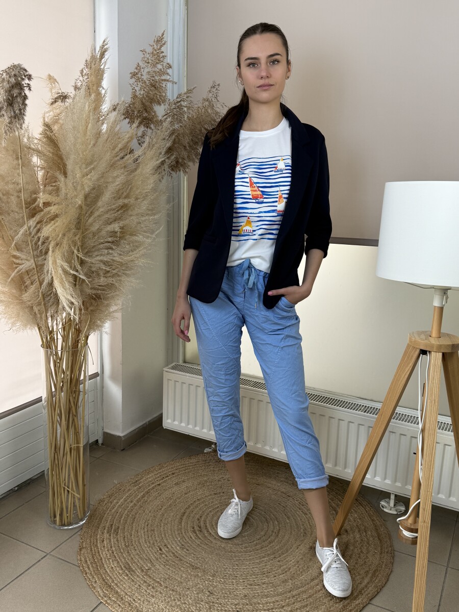 Gombos lezser blézer - sötétkék - Kép 7