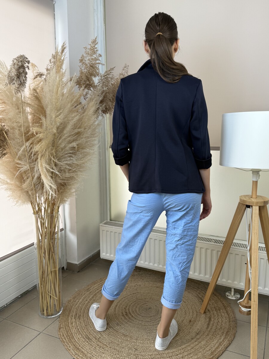 Gombos lezser blézer - sötétkék - Kép 10