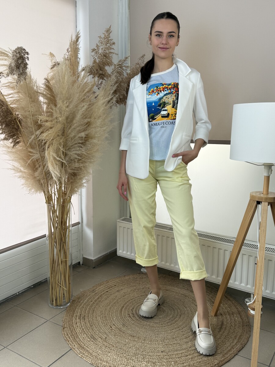 Gombos lezser blézer - fehér - Kép 12