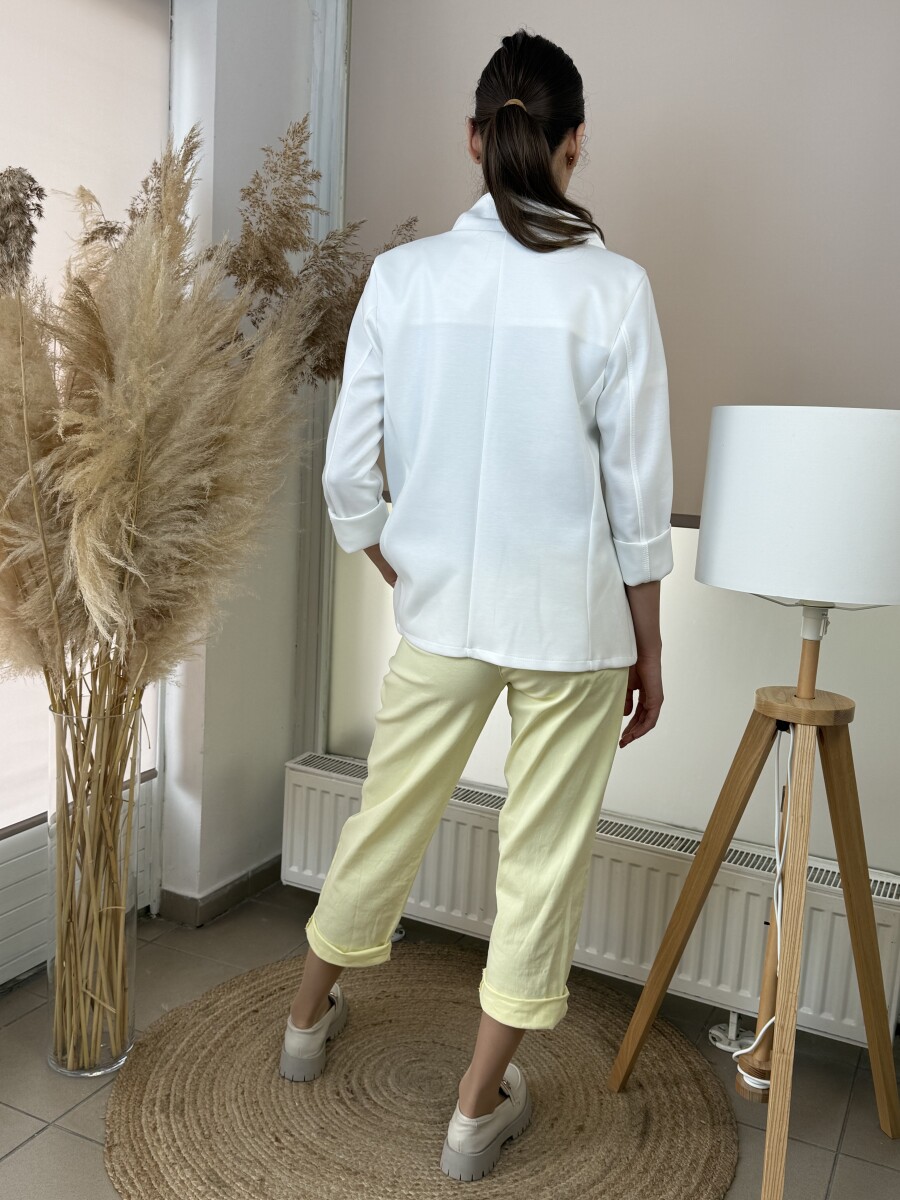 Gombos lezser blézer - fehér - Kép 7