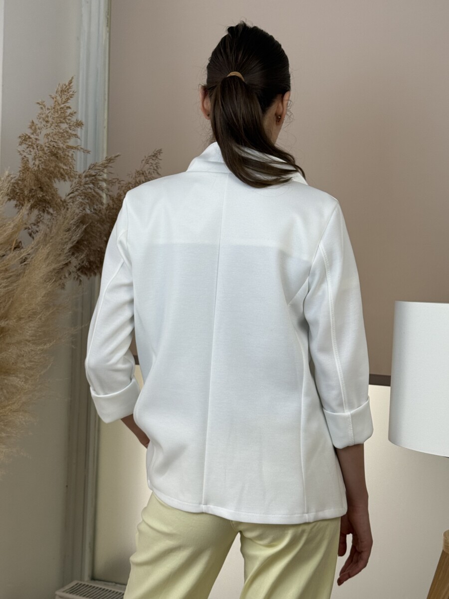 Gombos lezser blézer - fehér - Kép 8