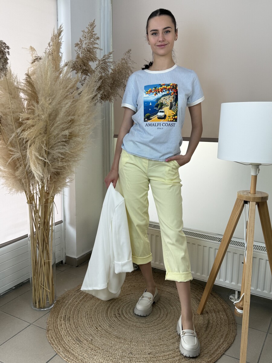 Csíkos póló - fehér-amalfi kép - Kép 11