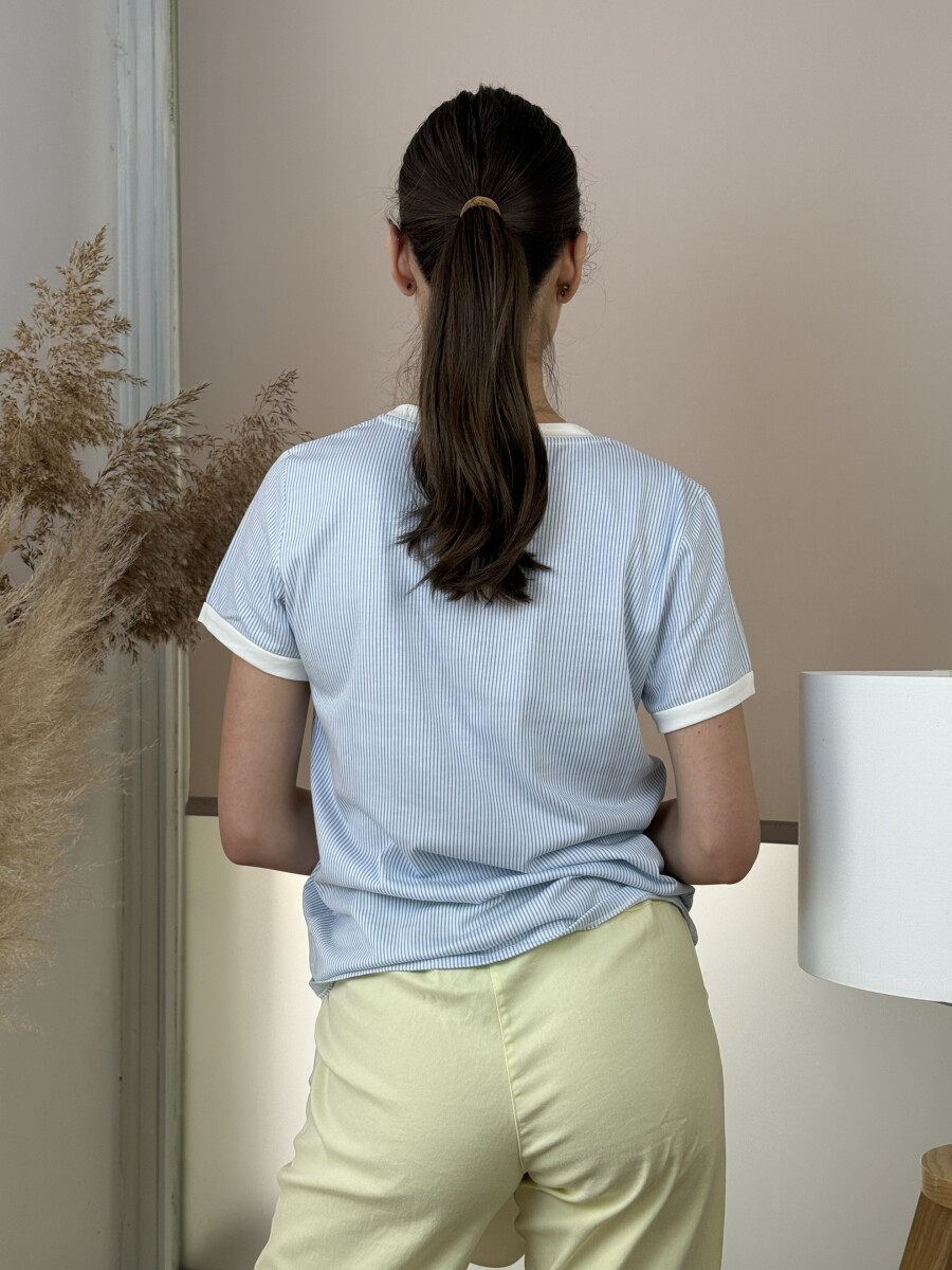 Csíkos póló - fehér-amalfi kép - Kép 18