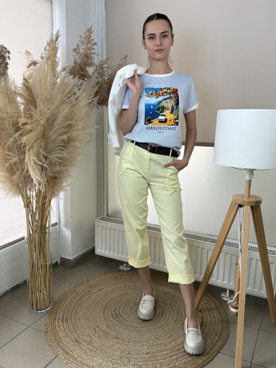 Csíkos póló - fehér-amalfi kép - Kép 19