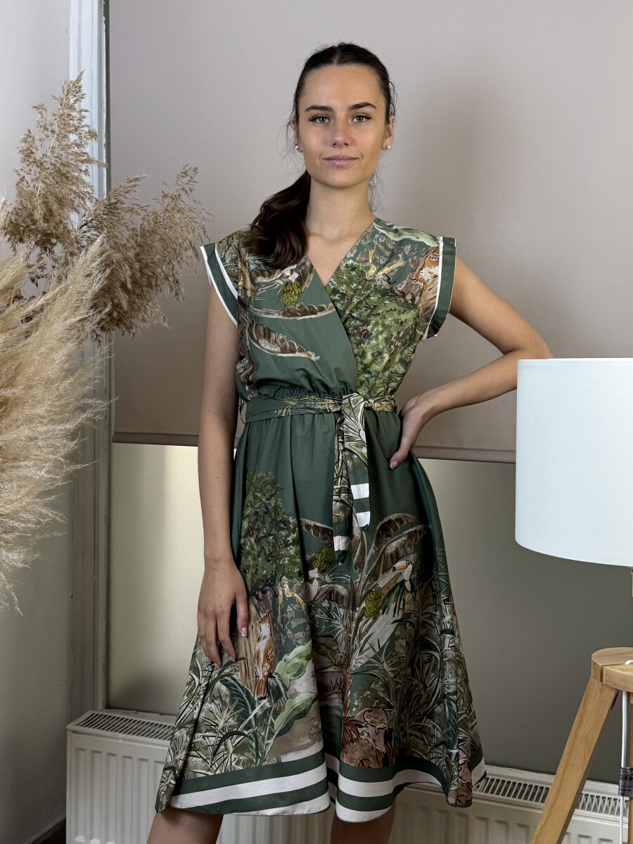 Szafari mintás ruha - khaki - Kép 11