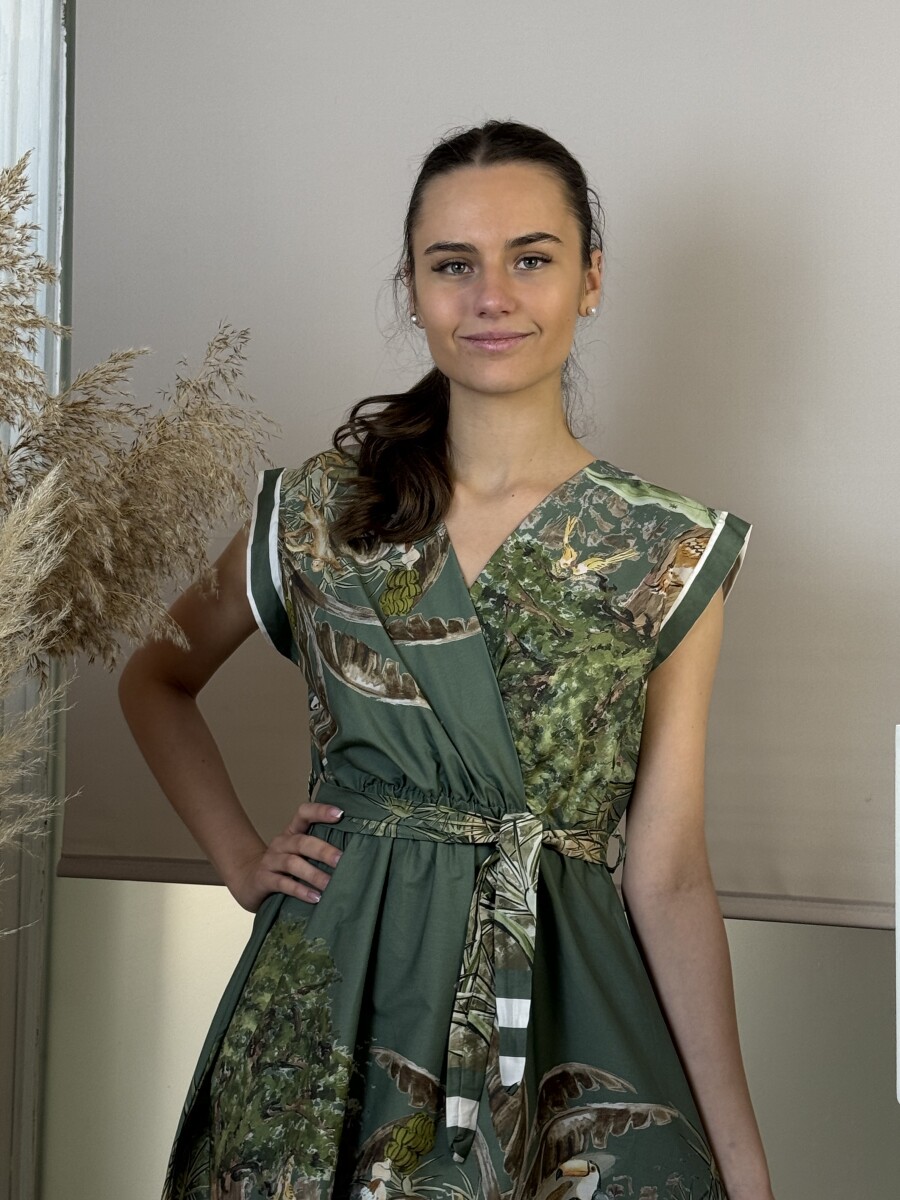 Szafari mintás ruha - khaki - Kép 7