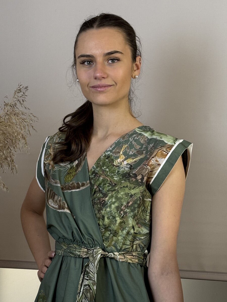 Szafari mintás ruha - khaki - Kép 3