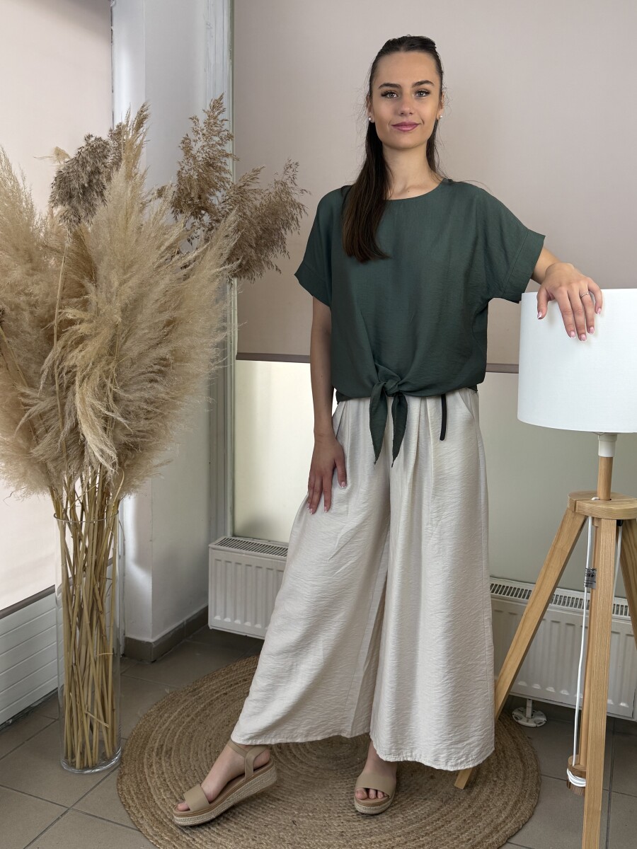 Kötős blúz - khaki - Kép 4