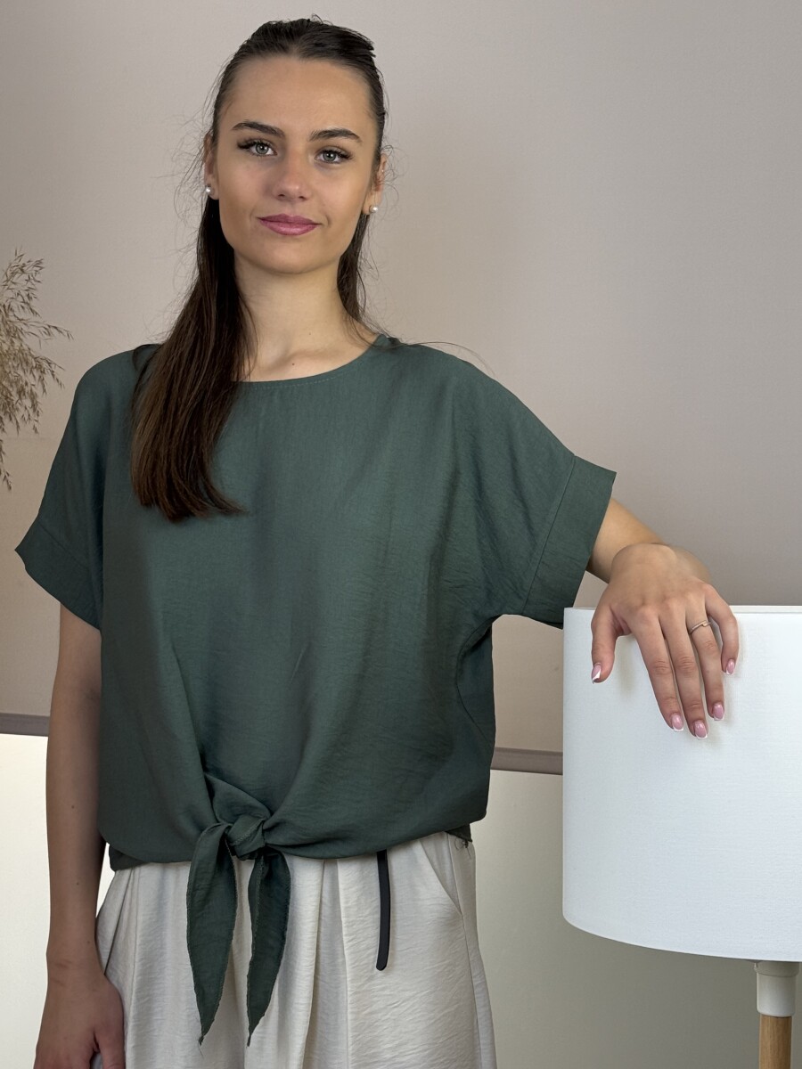 Kötős blúz - khaki - Kép 9